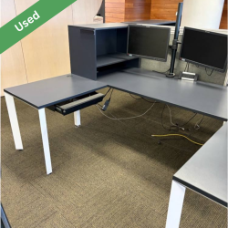Used Adjustable L-Shaped Modular Workstation