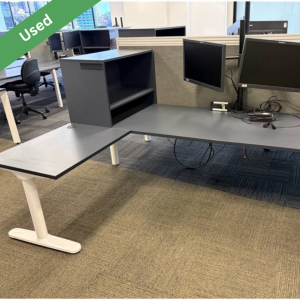 Used adjustable L-shaped modular workstation
