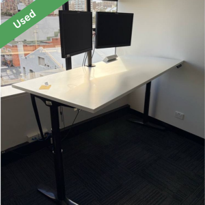 Used adjustable rectangular workstation 800x1800mm with white desktop – Sydney